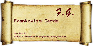 Frankovits Gerda névjegykártya